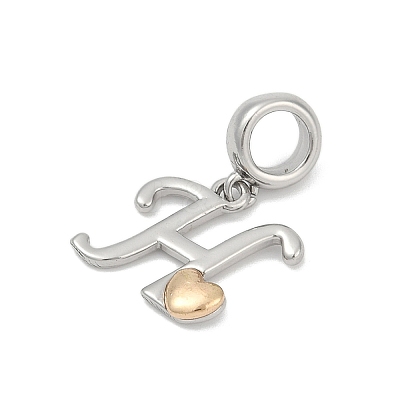 Brass European Dangle Charms KK-Z097-01H-GP-1