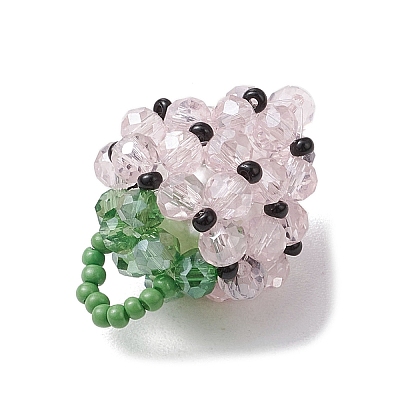 Glass Seed Beaded Pendants PALLOY-GD00003-02-1