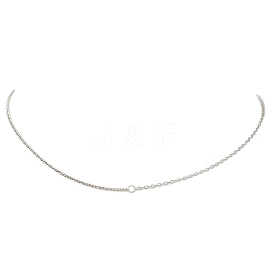 1.5MM Brass Cable Chain Curb Chain Necklaces for Women NJEW-JN05555-01-1