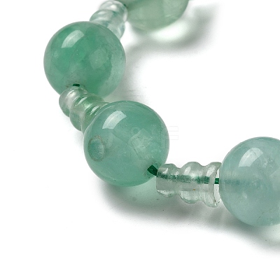 Natural Green Fluorite 3-Hole Guru Bead Strands G-K149-54-1