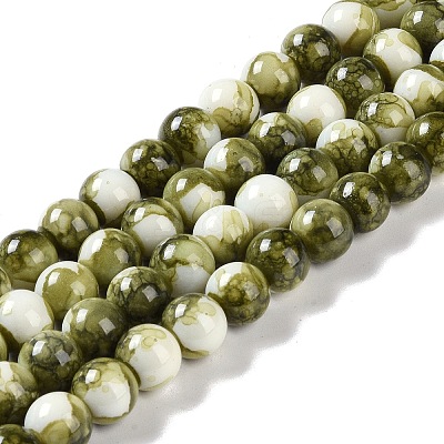 Baking Paint Glass Bead Strands GLAA-H031-01C-14-1