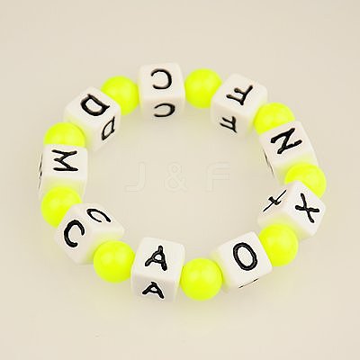 Fashion Acrylic Stretchy Bracelets BJEW-JB01052-06-1