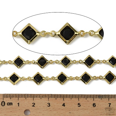 Brass Glass Rhombus Link Chains CHC-R001-05G-02-1