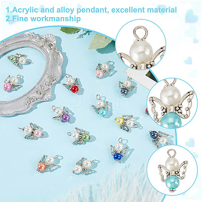 Acrylic & Alloy Pendants PALLOY-HY00029-1