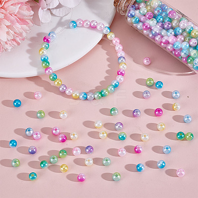 1500Pcs 6 Colors ABS Imitation Pearl Beads KY-HY0001-31-1