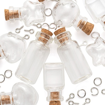 10Pcs Round Glass Bottle CON-FS0001-01-1