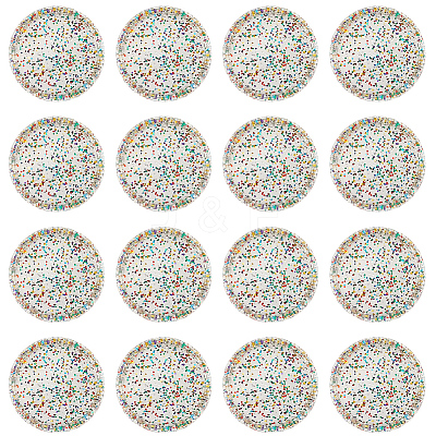 50Pcs Flat Round Glitter Powder Transparent Acrylic Loose Leaf Ring Round Binder Discs DIY-CP0012-15-1