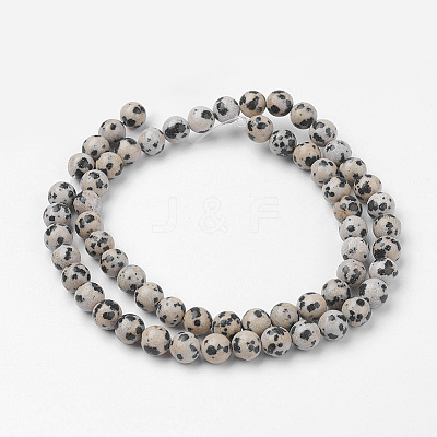 Natural Dalmatian Jasper Bead Strands G-G735-68-6mm-1