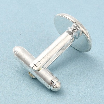 Flat Round Brass Cuff Settings KK-XCP0001-72S-1
