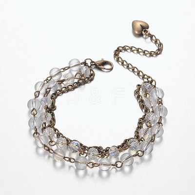 Gemstone Trendy Beads Multi-strand Bracelets X-BJEW-JB01875-02-1