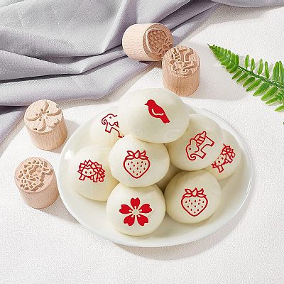 Wood Wax Seal Stamp AJEW-WH0122-014-1