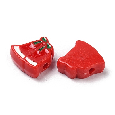 Christmas Decorations Theme Opaque Acrylic Bead with Enamel OACR-Z021-01B-1