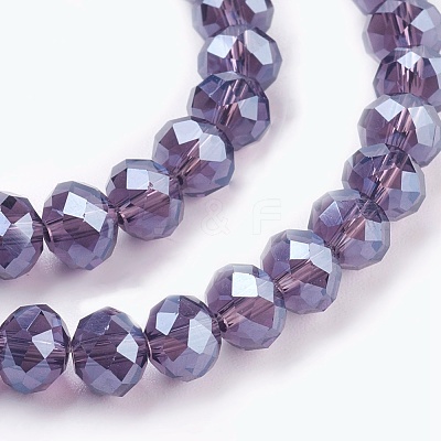 Electroplate Glass Beads Strands X-GLAA-K027-PL-A05-1