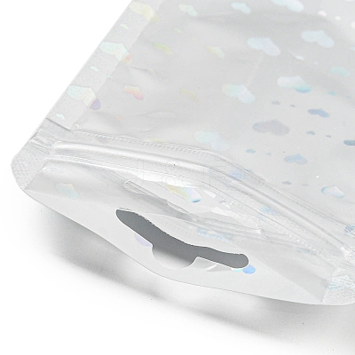 Rectangle Glitter Holographic Plastic Yin-yang Zip Top Gift Bags OPP-E004-01C-B02-1