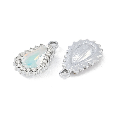 UV Plating Alloy with Mixed Color Glass Rhinestone Pendants FIND-M018-39P-1