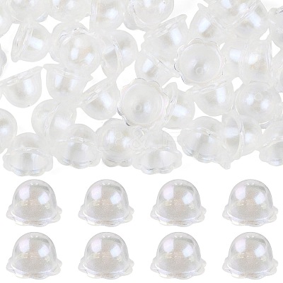 50Pcs Transparent Acrylic Bead Caps OACR-FS0002-41-1