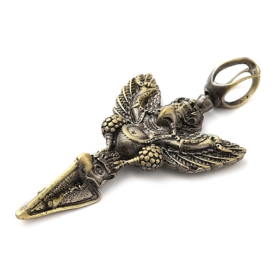 Tibetan Style Rack Plating Brass Big Pendants KK-Q805-28AB-1