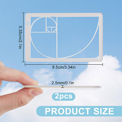 2Pcs Golden Ratio Plastic Fibonacci Composition View Finder AJEW-DR0001-85A-1