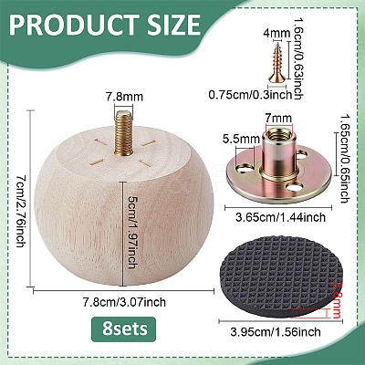 Wood Furniture Legs LS-FIND-WH0139-966B-1