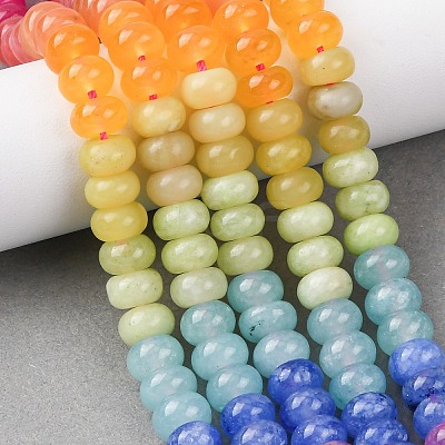 Gradient Color Natural White Jade Beads Strands G-NH0006-A13-01-1