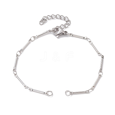 Brass Bar Link Chain Bracelet Making AJEW-JB01219-02-1