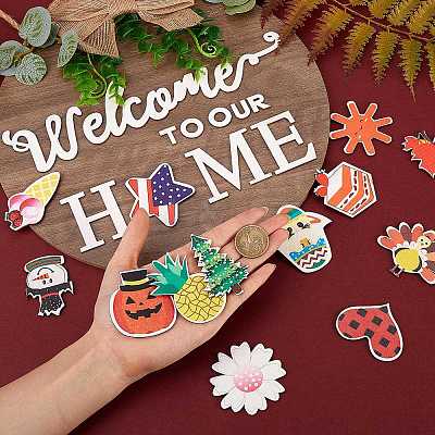 Natural MDF Board Door Hanging Decoration for Front Door Decoration HJEW-SZ0001-04-1