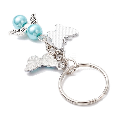 8Pcs Glass Pearl Keychains KEYC-JKC01308-1