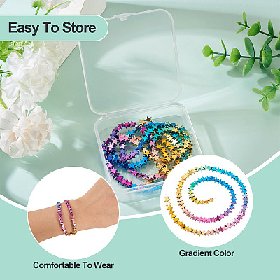 2 Strands Gradient Color Electroplated Synthetic Non-magnetic Hematite Beads Strands G-TA0002-86B-1