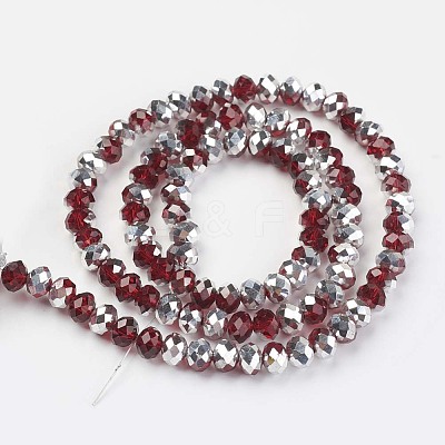 Electroplate Transparent Glass Beads Strands EGLA-A034-T3mm-M02-1