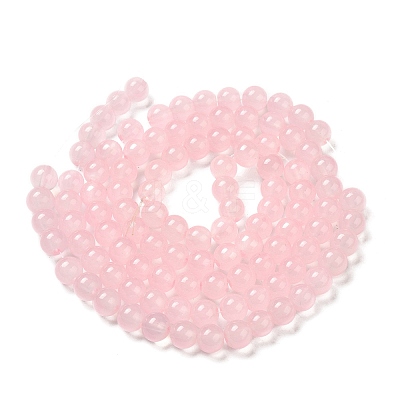 Baking Paint Imitation Jade Glass Round Bead Strands X1-DGLA-Q021-8mm-45-1