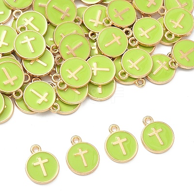 60Pcs Alloy Enamel Pendants ENAM-YW0008-02F-1