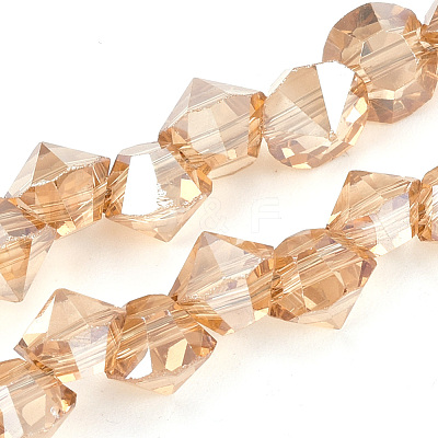 Electroplated Glass Beads Strands EGLA-S174-01B-08-1