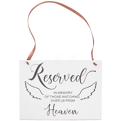 Rectangle Wood Reserved Hanging Sign Decorations DJEW-WH20005-02C-1
