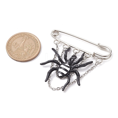 Halloween Spider Alloy Enamel Charm Brooch Pin JEWB-TA00018-1