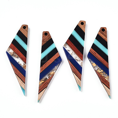 Transparent Resin & Walnut Wood Big Pendants LS-RESI-TAC0017-52-A01-1