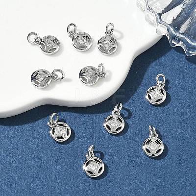 SHEGRACE Brass Micro Pave Cubic Zirconia Pendants XGR-Q3D131-504P-1