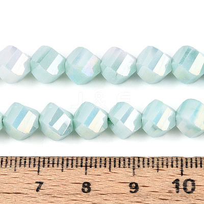 Anti-Tarnish Electroplate Glass Beads Strands GLAA-T025-8mm-14D-1