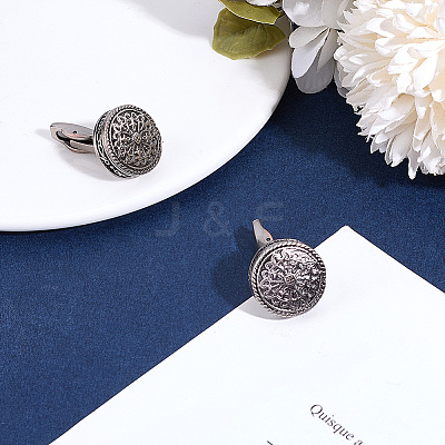 1 Pair Tibetan Style Brass Cufflinks for Men FIND-BBC0002-18-1
