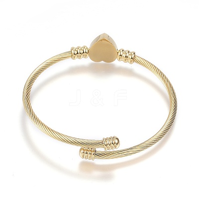 316 Surgical Stainless Steel Torque Bangles X-BJEW-D437-A37-G-1