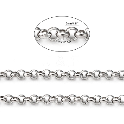 Tarnish Resistant 304 Stainless Steel Rolo Chains STAS-O076-02-1