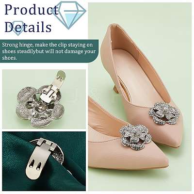 1 Pair Detachable Flower Shoe Decoration AJEW-FG0003-52-1
