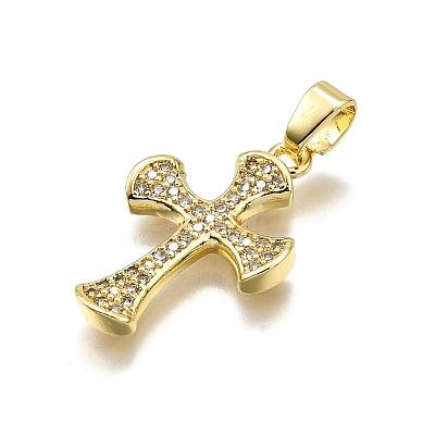 Brass Micro Pave Cubic Zirconia Pendants KK-Z100-38G-05-1