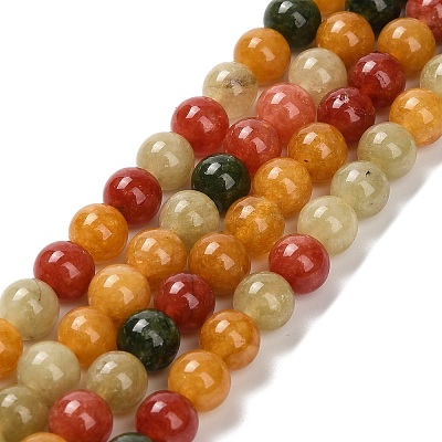 Natural White Jade Beads Strands G-Z097-A01-6mm-B-1