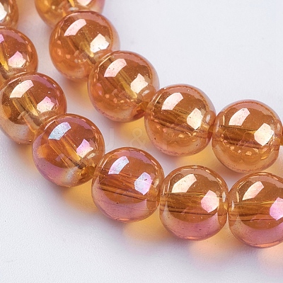 Electroplate Glass Beads Strands GLAA-K025-FR-10mm-A-1