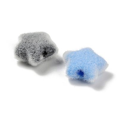 Flocky Opaque Acrylic Beads OACR-I026-02B-1