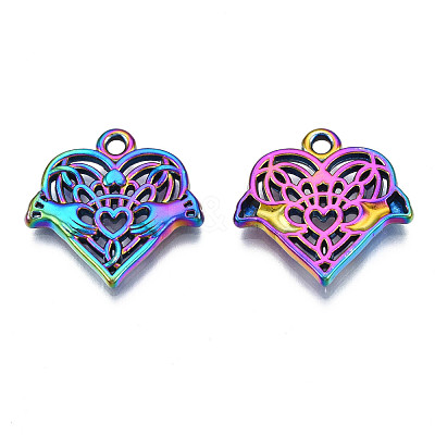 Rack Plating Rainbow Color Alloy Pendants PALLOY-S180-319-1