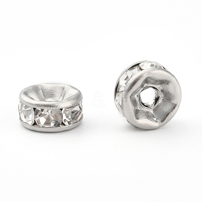 316 Surgical Stainless Steel Rhinestone Spacer Beads STAS-L285-001P-02-1