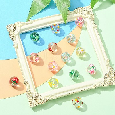 14Pcs 7 Styles Handmade Lampwork Beads LAMP-CJ0001-75-1