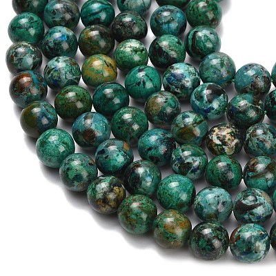 Natural Chrysocolla Beads Strands G-L642-B12-8mm-1