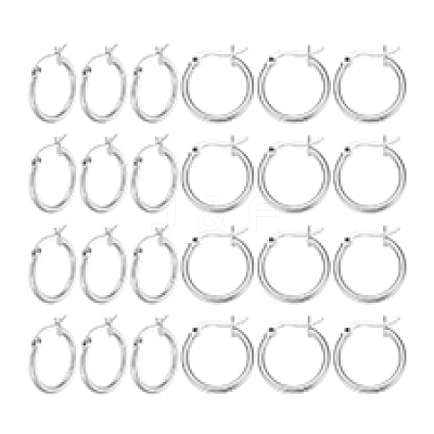 12 Pairs Brass Hoop Earrings for Women EJEW-PH0001-42-1